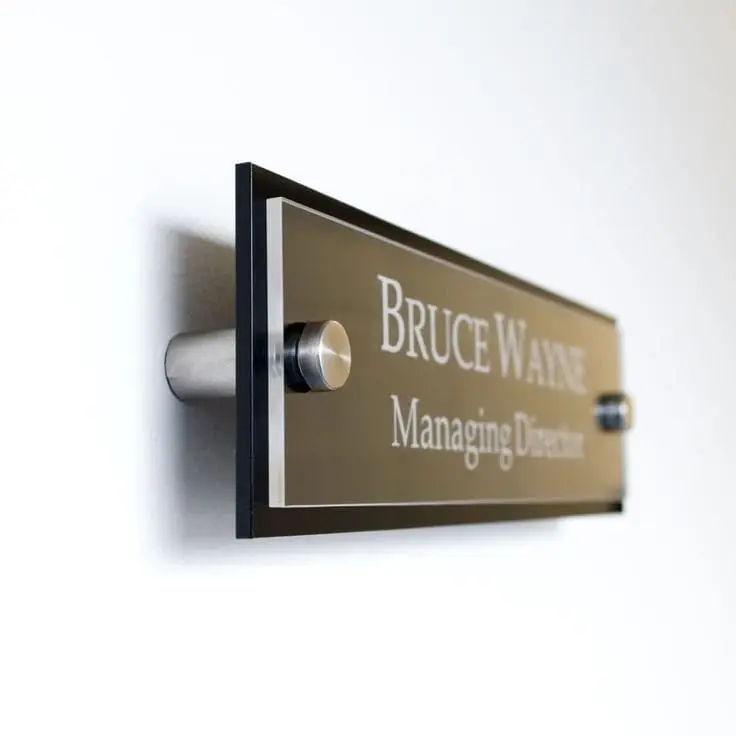 Acrylic Standoff Wall Name Plate — photo 1