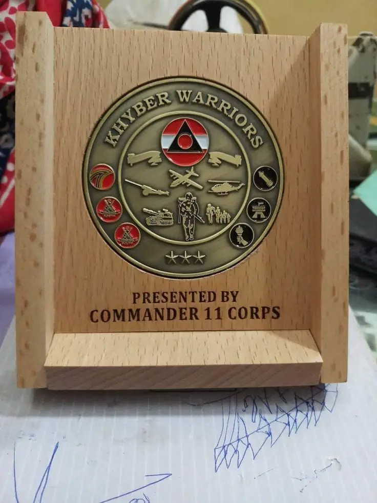 Challenge Coin with Wooden Display Stand — photo 2
