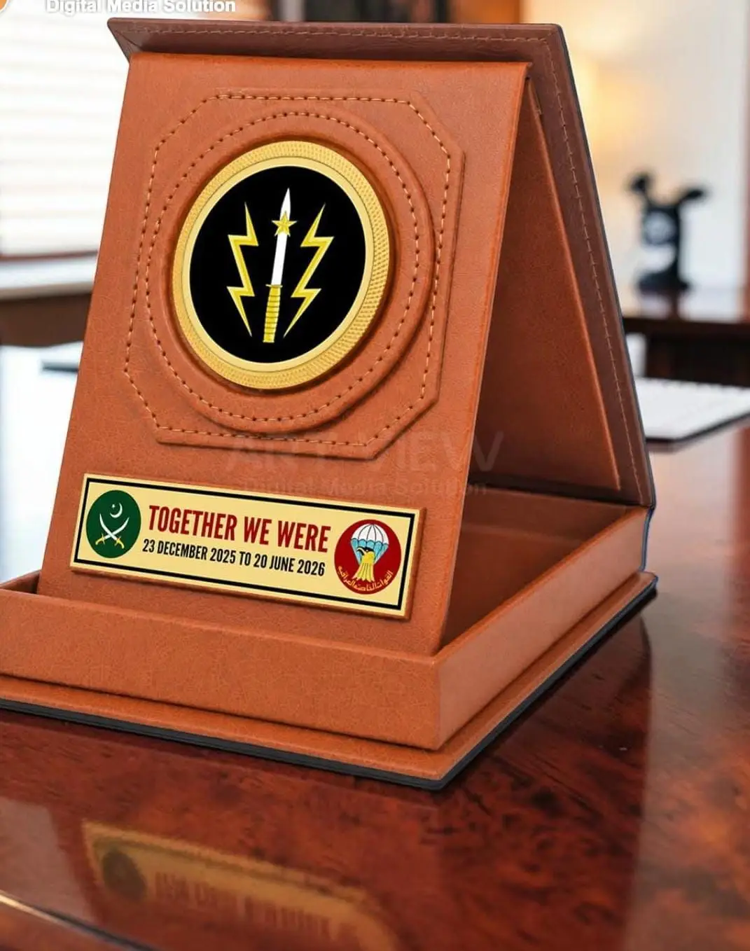 Leatherette Folding Award Stand with Name Plate — photo 3