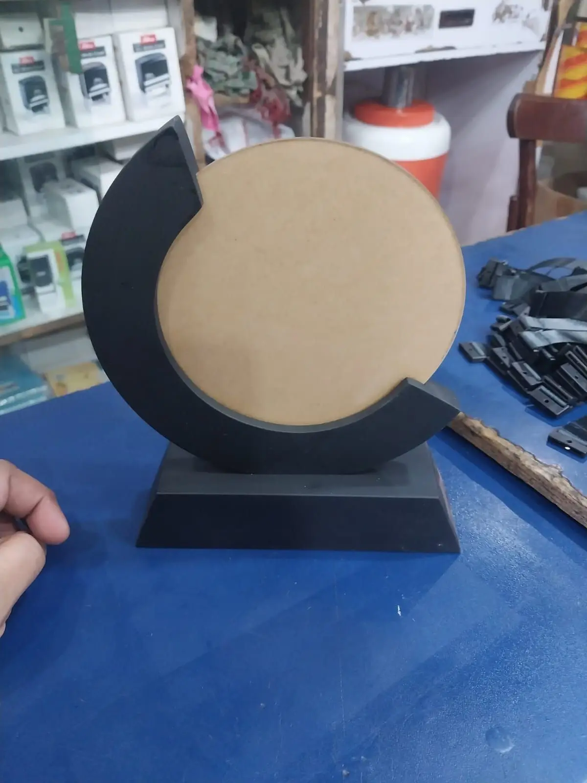 Octagon Black Acrylic Award with Gold Ring — photo 3