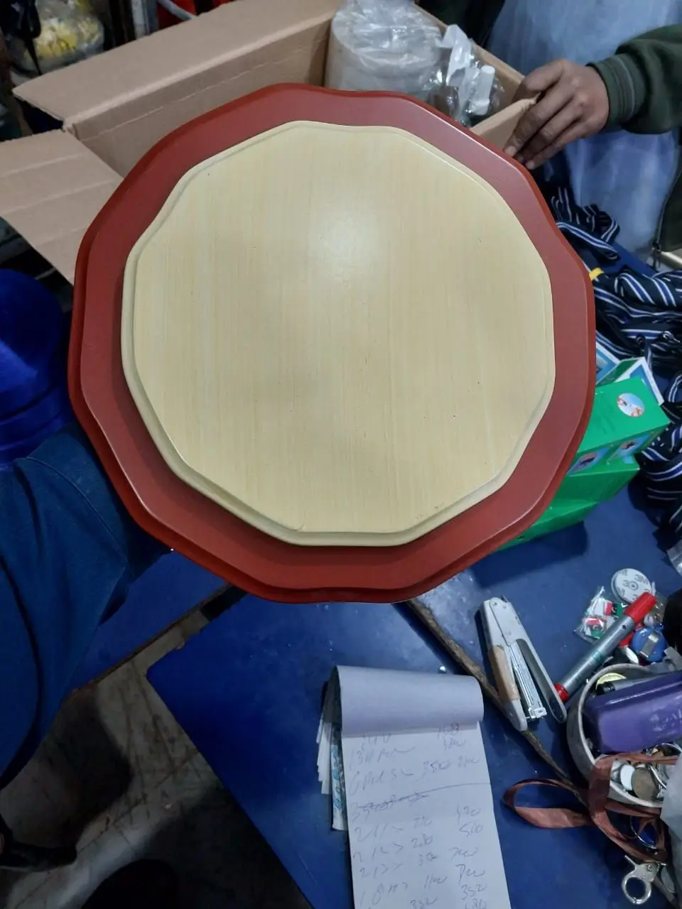 Scalloped Wooden Shield with Gold Disc — photo 2