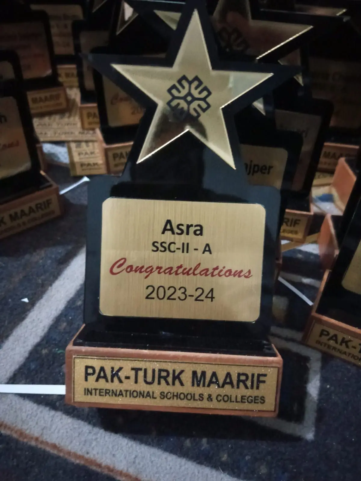 Star-Top Acrylic Trophy with Base — photo 2