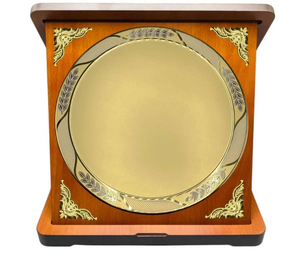 Wooden Presentation Box with Metal Plate — photo 1